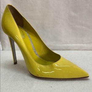 RENE CAOVILLA PATENT HEELED PUMPS